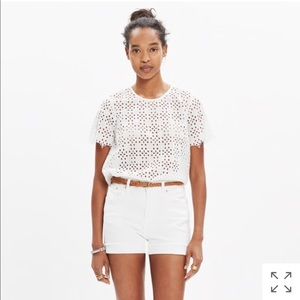 Madewell White Eyelet Shirt